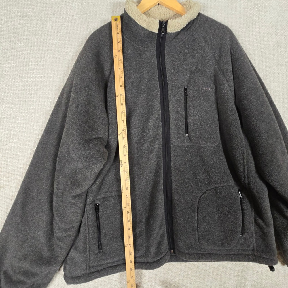 Jeep Mens XXL Fleece Jacket Charcoal Grey Sherpa Lined Full Zip JM407 Raglan